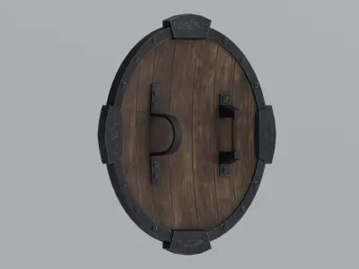 Medieval round  shield  Low-poly 3D model