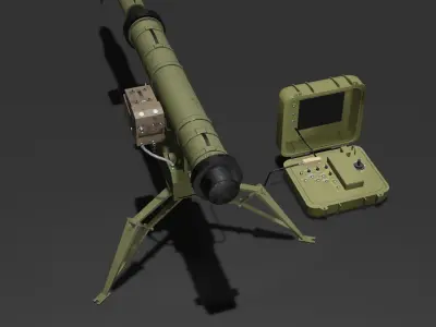 Stugna-P ATGM Low-poly 3D model