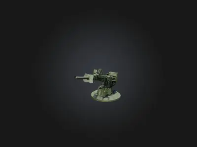 Anti-aircraft Gun Low-poly 3D model