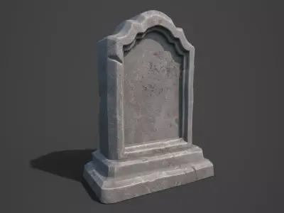 Gravestone Low-poly 3D model 5