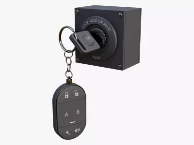 Car Ignition Key with Remote Control M1 3D model