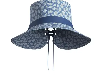 Denim Sun Hat 3D model