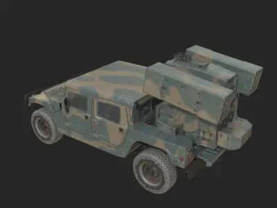 2 coatings of JSDF Type 93 Closed Arrow SAM Low-poly 3D model