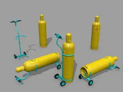 gas cylinder Low-poly 3D model 11