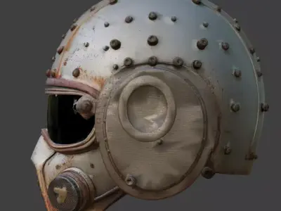 Steampunk Tactical Gas Mask Helmet 3D Model Low-poly 3D model