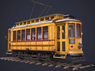 Old Tram Memphis Low-poly 3D model
