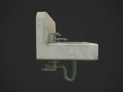 Antique sink Low-poly 3D model