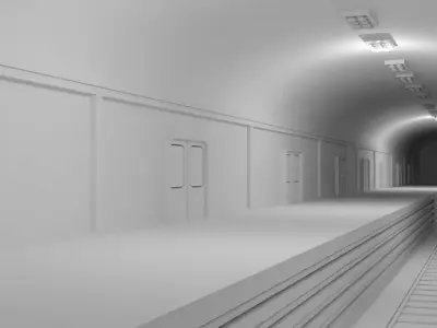 Subway Station No Material 3D model