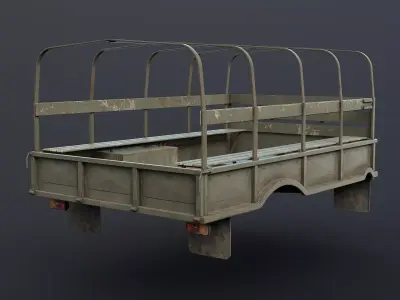GAZ-66 Military Cargo Bed Game Ready Low-poly 3D model