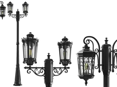 Detailed Classic Street Lights 3D model