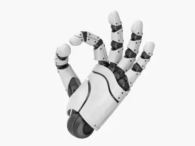 Articulated Robotic Hand Module Rigged for Maya 3D model