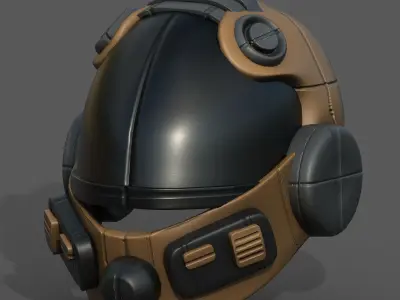 Helmet scifi military combat soldier scifi fantasy  Low-poly 3D model