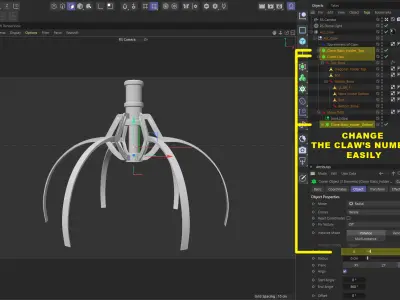 Metal Claw 8 with RIG 3D model