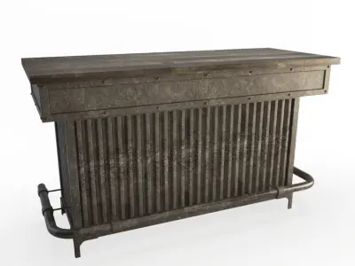 Industrial Metallic Counter 3D model