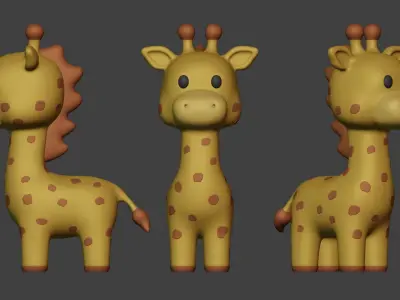 Cute Giraffe 3D STL Free 3D print model