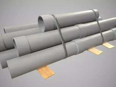 Low Poly Industrial Pipes PBR Low-poly 3D model