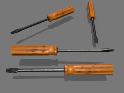 screwdriver Low-poly 3D model 34