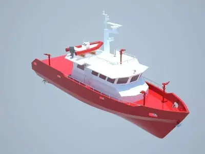 Firefighting boat 20m 3D model