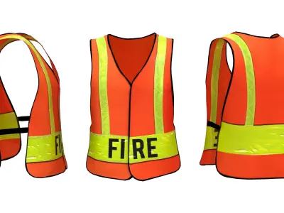 Mens Safety Vest Low-poly 3D model