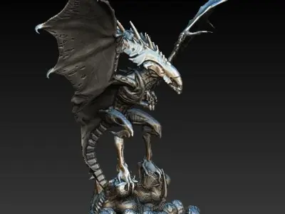 Flying queen alien xenomorph 3D model