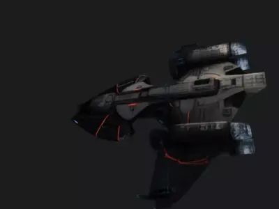 Space Fighter Spaceship 3D Model Game Ready 3D model