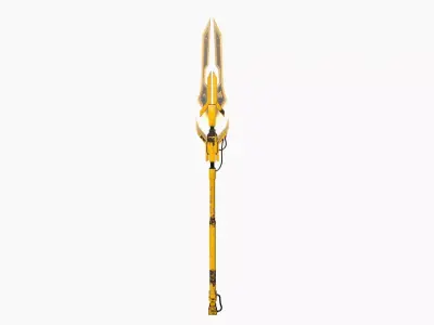 SciFi War Spear A08 Yellow - Character Design Fashion Low-poly 3D model