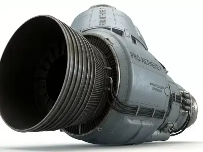 Sci Fi Turbojet Engine 3D model