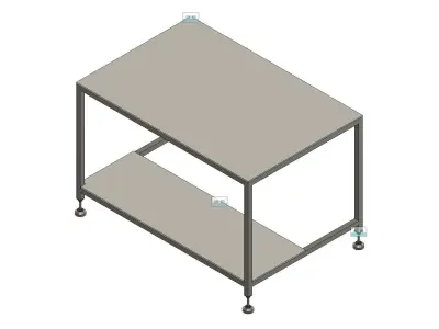 Desk with foodrest 1 Low-poly 3D model