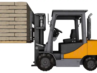 ForkLift truck with boxes 3D model