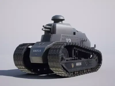 Military Tank Low-poly 3D model purchase