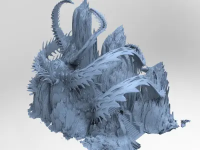 Japanese Genma mountains 5 3D model