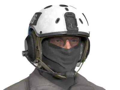 SCIFI Game Ready XOF Special Forces Helmet Low-poly 3D model