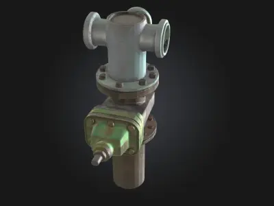 Rusty Industrial Valve  Weathered Control Mechanism  3D model