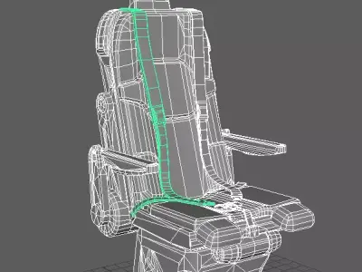  ship chair Low-poly 3D model