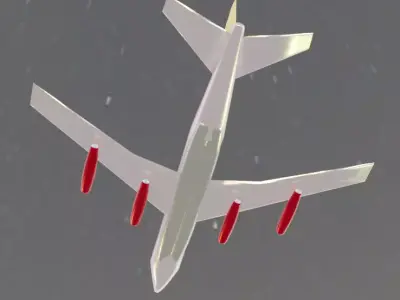 Fictional Quad Engine 1950s Jetliner B 367-80 Inspired Low-poly 3D model