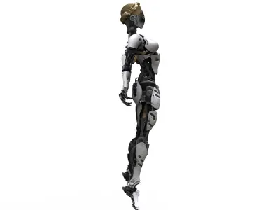 Cyber Tactical Female Soldier - T-Pose 3D model