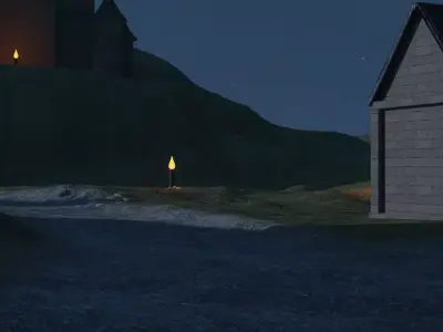 Mystical Village At Dusk 3D model