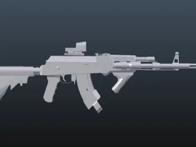Tactical AK47 Low-poly 3D model