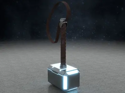 Low poly Thor Hammer Low-poly 3D model