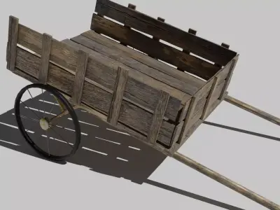 Wooden Cart Free 3D model