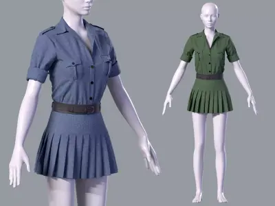Womens casual outfit 3D model