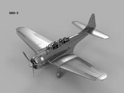 1-350 US Navy SBD 1 2 3 4 5 Dauntless STL 3D print model