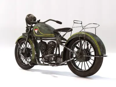 Army motor Sokol 1000 PBR Game Ready VR AR low-poly 3d model Low-poly 3D model