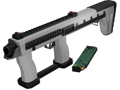 Sci-Fi sub-machine gun model Free low-poly 3D model