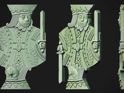 King of Spades Releif 3D print model