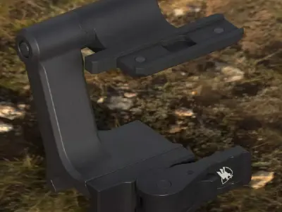 Arisaka optics and flashligth mount pack Low-poly 3D model