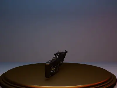 gun fbx obj mb ma model texture  Low-poly 3D model