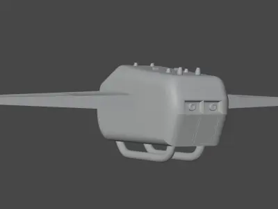 Sci-Fi Rusted Airbus Lowpoly Free 3D model