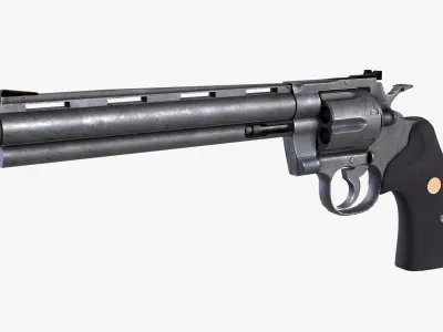 Revolver Low-poly 3D model shop
