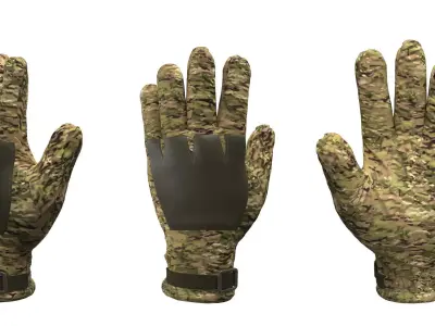 Army Military Tactical Combat Glove clo3d 3D model
